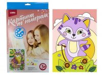 LORI Ркн-006 Набор для творчества LORI Картина по номерам для малышей Весёлый енотик