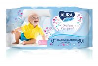 AURA 8106-КК Влажные салфетки AURA ULTRA COMFORT для детей 60 штук