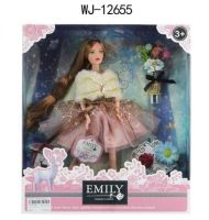 ABtoys (АБтойс) WJ-12655 Кукла ABtoys Emily Розовая серия с букетом и аксессуарами, 30см