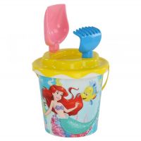 Полесье П-65940 Набор песочный Disney «Русалочка» №3: ведро с наклейкой, ситечко "Солнышко", лопатка №5, грабельки №5