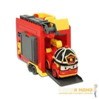 Robocar POLI 83073 Кейс с трансформером Рой 12,5см с гаражом