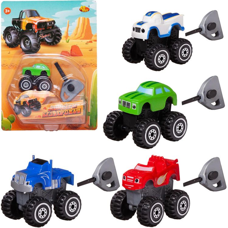 ABtoys (АБтойс) C-00498 Машинка Abtoys Монстры бездорожья к с пусковым устройством, дальность до 2м, 3,5х4,5х4,2см
