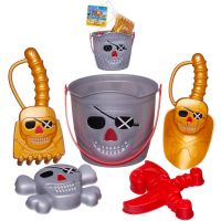 ABtoys (АБтойс) B362-855/серебряный Набор игрушек для песочницы ABtoys Пираты в сетке, серебряный