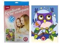 LORI Ркн-010 Набор для творчества LORI Картина по номерам для малышей Совушка