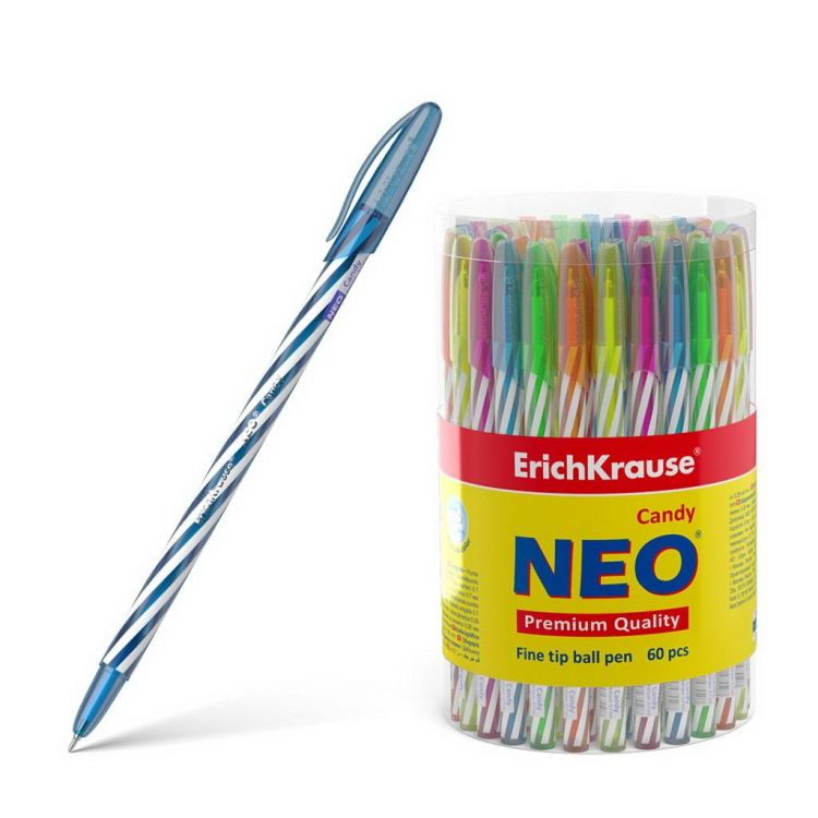 ErichKrause 47550ЕК Ручка шариковая ErichKrause Neo Candy, цвет чернил синий (в тубусе по 60 шт.) ErichKrause 47550ЕК Ручка шариковая ErichKrause Neo Candy, цвет чернил синий (в тубусе по 60 шт.)