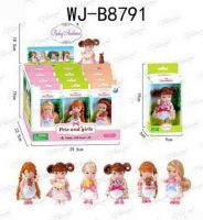 Junfa A593/1 Кукла-мини "Baby Ardana" с питомцем, 12 см, в ассортименте