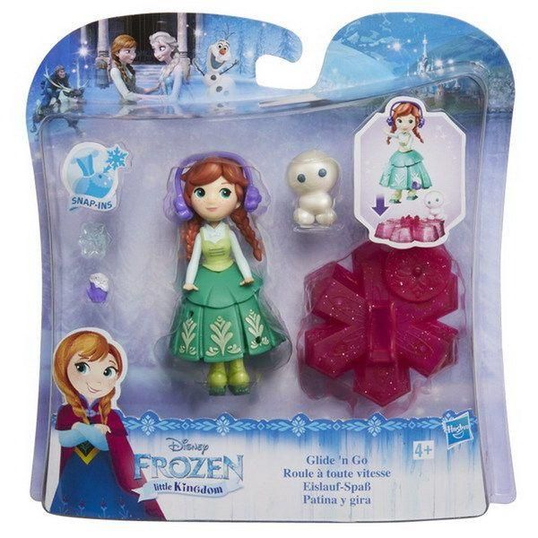 Hasbro B9249 Холодное сердце Маленькое королевство, Мини-кукла Анна на платформе-снежинке