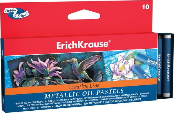 ErichKrause 39155EK Пастель масляная ArtBerry Metallic 8 цветов + 2 контура