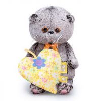 BUDI BASA BB-055 Мягкая игрушка BUDI BASA Кот Басик BABY с желтым сердечком 20 см