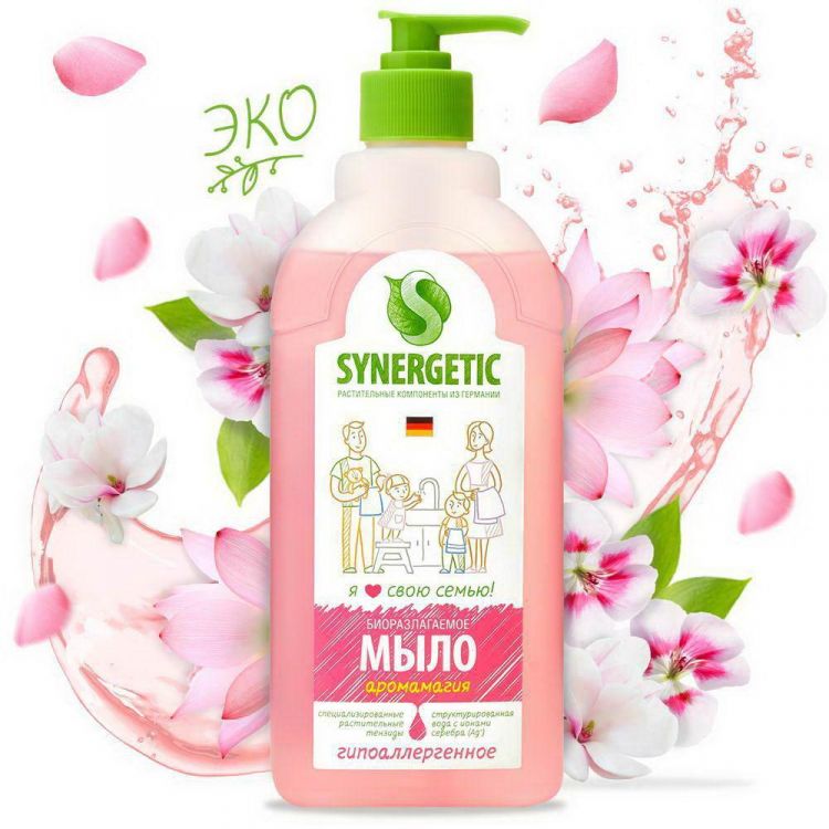 SYNERGETIC 105057 Жидкое мыло SYNERGETIC Аромамагия 0,5л