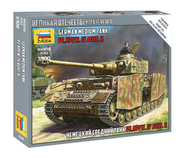 Звезда 6240з Сборная модель - Немецкий средний танк Т-4Н 1:100