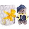 BUDI BASA BB-051 Мягкая игрушка Кот Басик BABY в джинсовом жилете, 20 см
