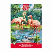 ArtBerry 46893ЕК Альбом для рисования с бумагой для акварели на клею ArtBerry Фламинго, А4, 20 листов