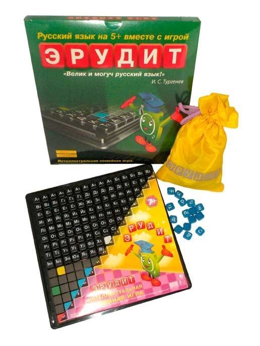БИПЛАНТ 10017 Игра настольная Эрудит, черные фишки (в коробке)