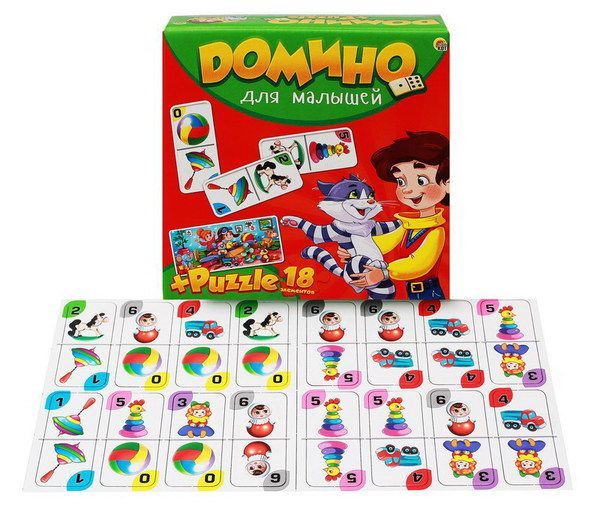 Рыжий Кот ИН-6755 Игра настольная Домино для малышей Игрушки