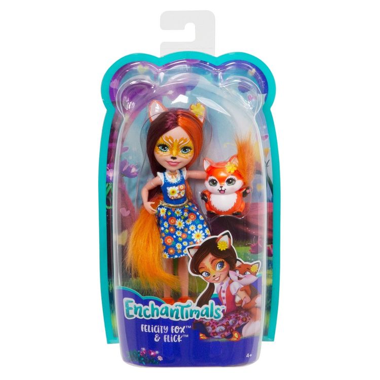 Mattel FXM71 Энчантималс Кукла Фелисити Лис с любимой зверушкой, 15 см
