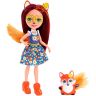 Mattel FXM71 Энчантималс Кукла Фелисити Лис с любимой зверушкой, 15 см