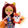Mattel FXM71 Энчантималс Кукла Фелисити Лис с любимой зверушкой, 15 см