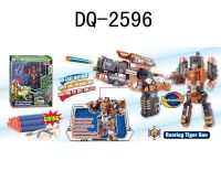 Junfa Toys SB201-2 Робот-бластер 2в1 Roaring Tiger GUN с мягкими снарядами, защитные очки в комплекте