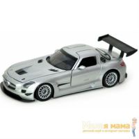 Motormax 73356 Коллекционная модель машины  Mercedes Benz SLS АMG GT3, 1:24, серебристая