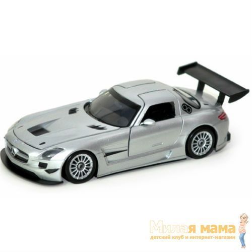 Motormax 73356 Коллекционная модель машины  Mercedes Benz SLS АMG GT3, 1:24, серебристая