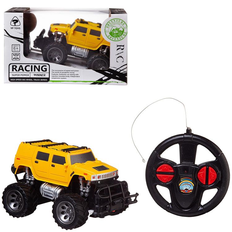 Junfa 6142AG/желтая Машинка Junfa р/у 1:24, световые эффекты, 24,5х14,5х14 см, желтая