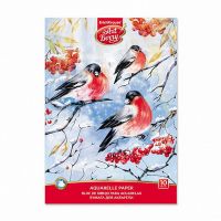 ArtBerry 46894ЕК Альбом для рисования с бумагой для акварели на клею ArtBerry Снегири А4, 10 листов