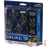Фигурки воинов "HALO" в серебрянной броне с оружием