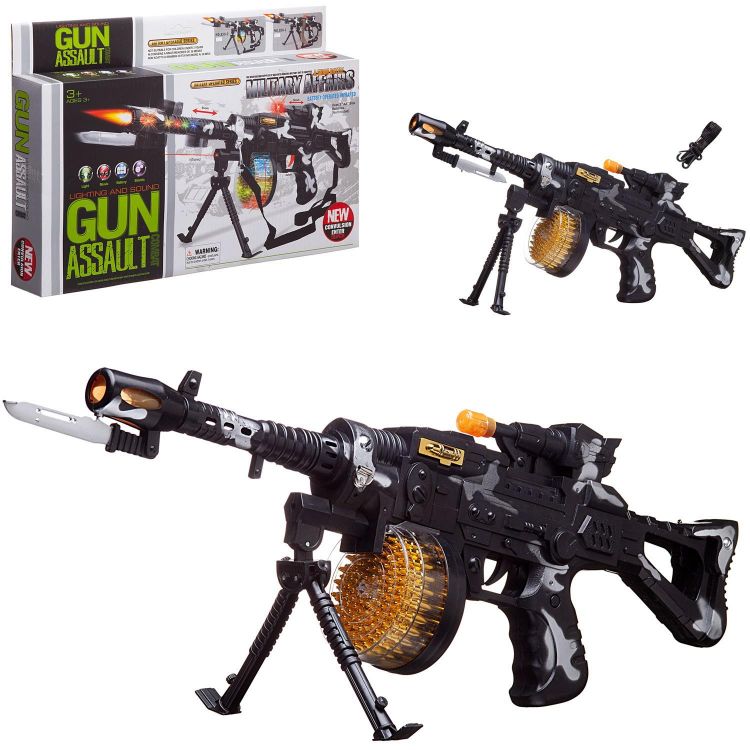 Junfa DQ-03543 Пулемет Junfa с прицелом и подсветкой, электромеханический, свет и звук Junfa DQ-03543 Пулемет Junfa с прицелом и подсветкой, электромеханический, свет и звук