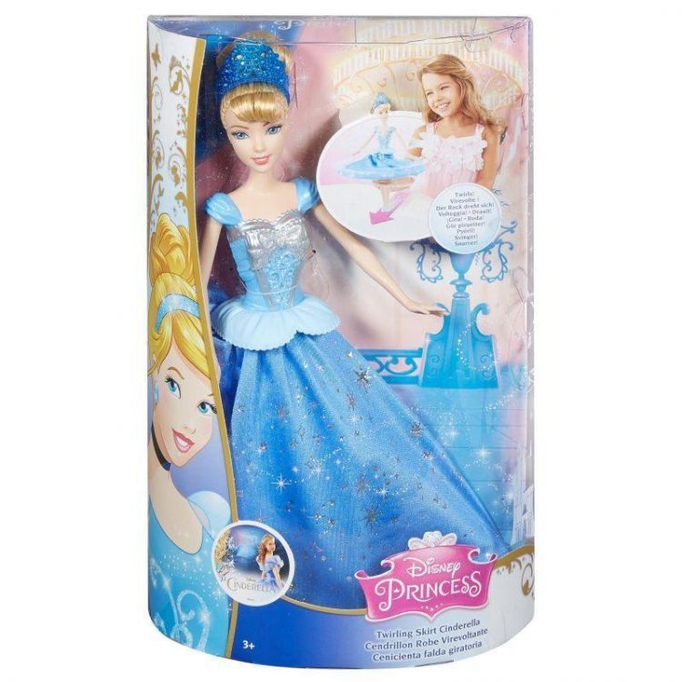 Mattel CHG56 Кукла принцесса Диснея Золушка с вращающейся юбкой, 28 см