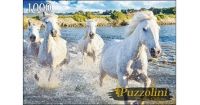 Puzzolini 7703 Пазл Табун камаргских лошадей, 1000 элементов