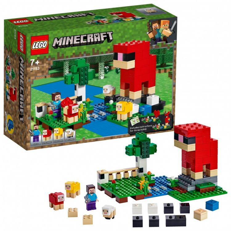 Lego Minecraft 21153 Конструктор Лего Майнкрафт Шерстяная ферма, 260 деталей