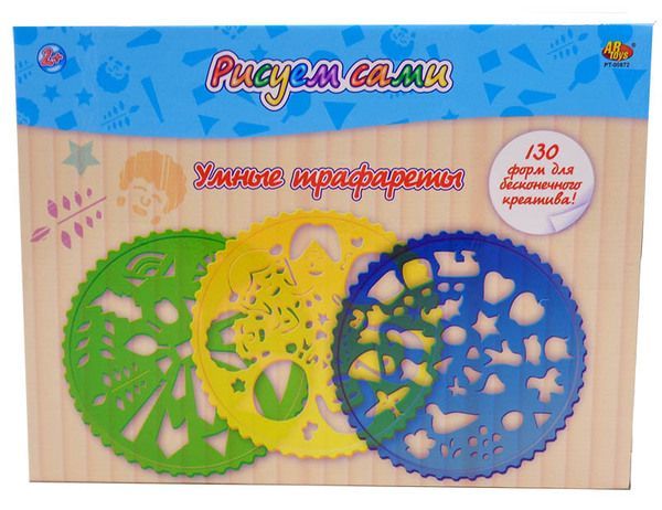 ABtoys PT-00672 Трафареты "Рисуем сами", в наборе 14 предметов