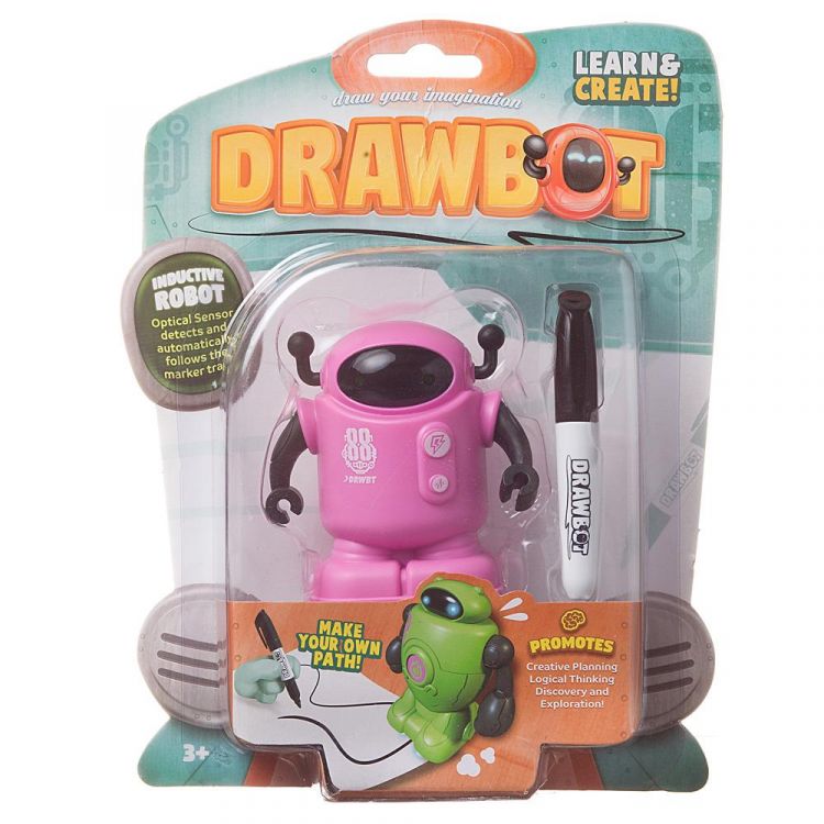 Junfa DB-3/розовый Робот Junfa индуктивный DRAWBOT (движение по линии), розовый, 17х23х5 см