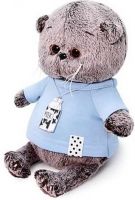 BUDI BASA BB-057 Мягкая игрушка BUDI BASA Кот Басик BABY в голубой футболке 20см