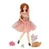ABtoys WJ-12657 Emily Кукла Эмили Розовая серия с олененком и аксессуарами, 30 см