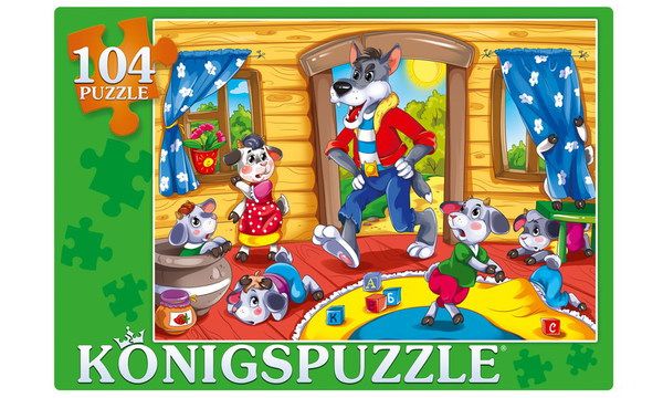 Konigspuzzle ПК104-5339 Пазл Волк и семеро козлят, 104 элемента