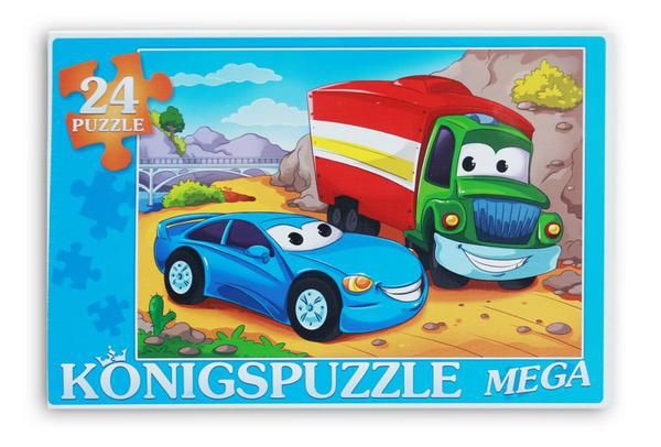 Рыжий кот ПК24-5876 Konigspuzzle. МЕГА-ПАЗЛЫ 24 элемента. ВЕСЁЛЫЙ ТРАНСПОРТ