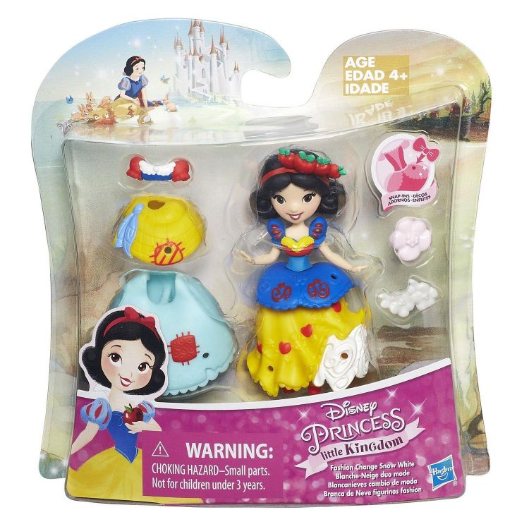Hasbro B5330 Мини-кукла Принцесса Диснея Белоснежка с модными аксессуарами, 8 см