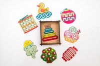 Woodlandtoys 120208 Набор трафаретов и линеек Woodlandtoys Детское ассорти 14*11*5,5 см