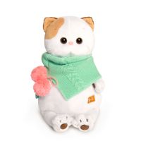 BUDI BASA LK24-023 Мягкая игрушка Кошечка Ли-ли в бирюзовом снуде, 24 см