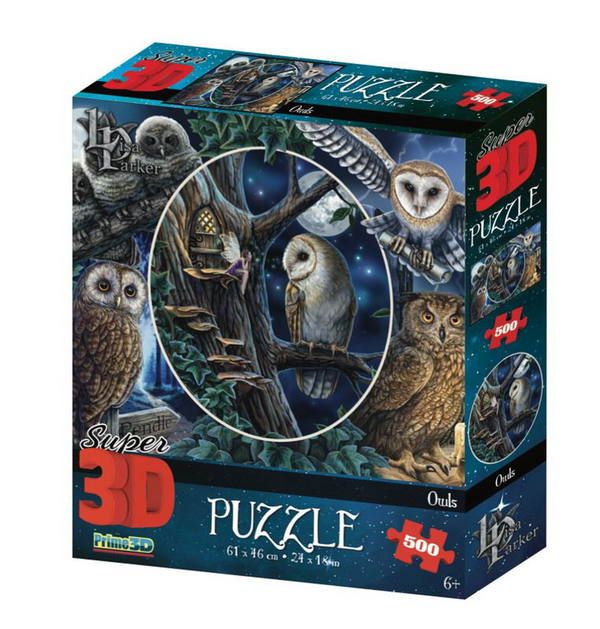 Prime 3D 32524-SBM Пазл 3D 500 Коллаж "Совы»