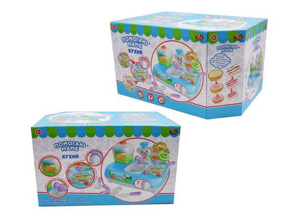 ABtoys PT-01109 Помогаю Маме Кухня-мини с раковиной, плитой, духовкой и аксессуарами, со светом и звуком