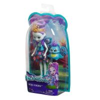 Mattel DYC76 Энчантималс Кукла Пэттер Павлина с любимой зверушкой, 15 см